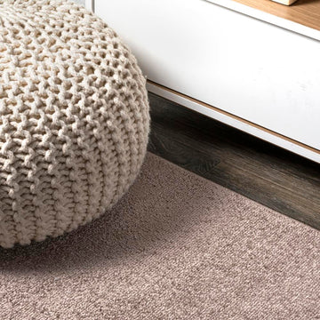 Haze Solid Low-Pile Area Rug Brown